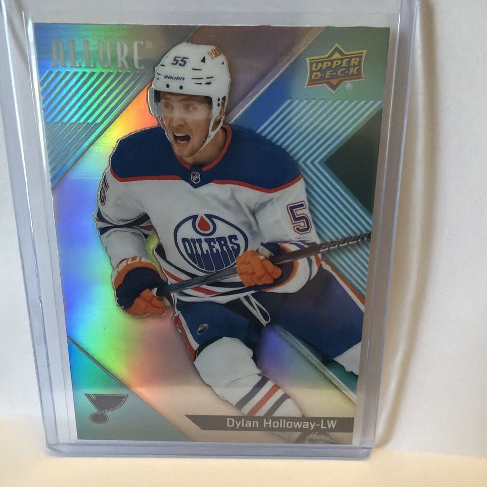 2024-25 Upper Deck Allure Dylan Holloway Blue Line Parallel /35 #119 Oilers